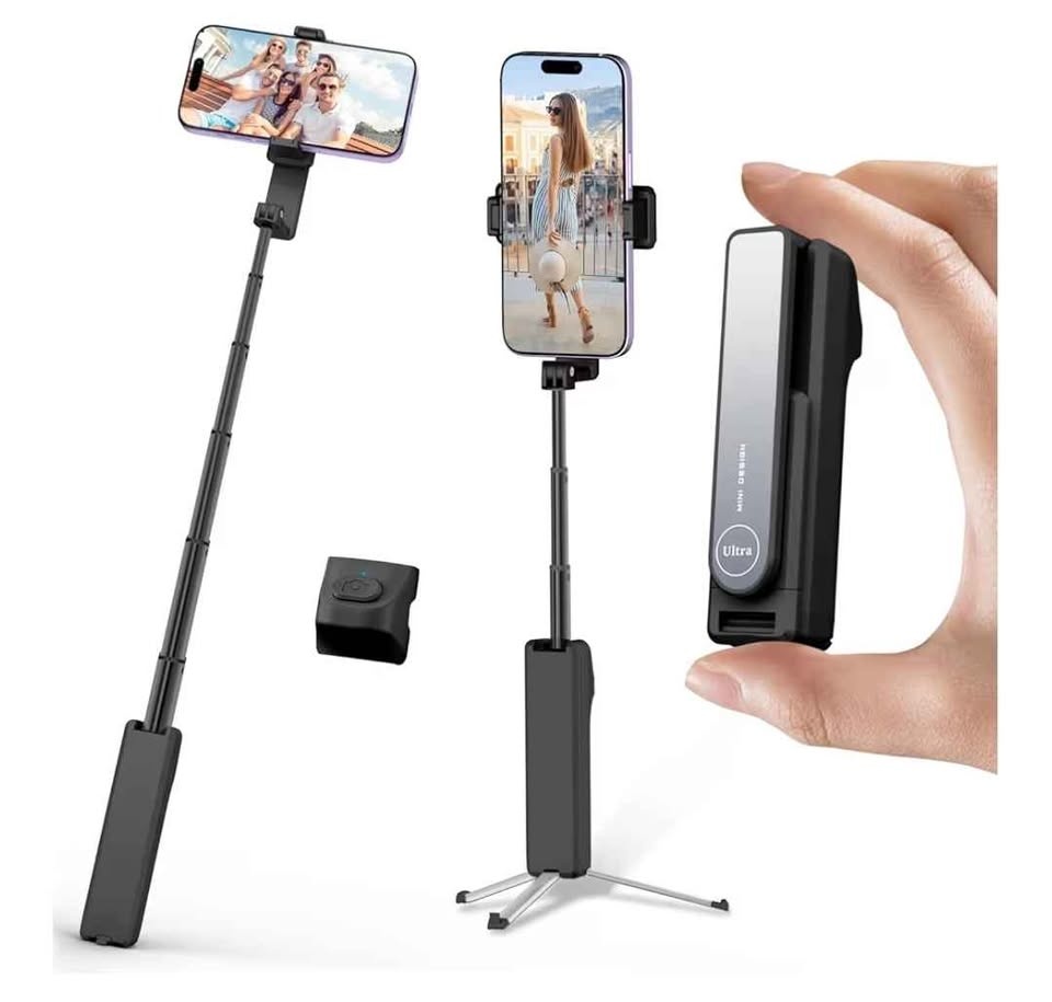 Extendable Mini Selfie Stick Tripod w/ Remote - photo 2