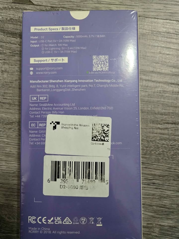 Sealed Power Bank 5000mAh Portable Charger with Built-in Cables - photo 2