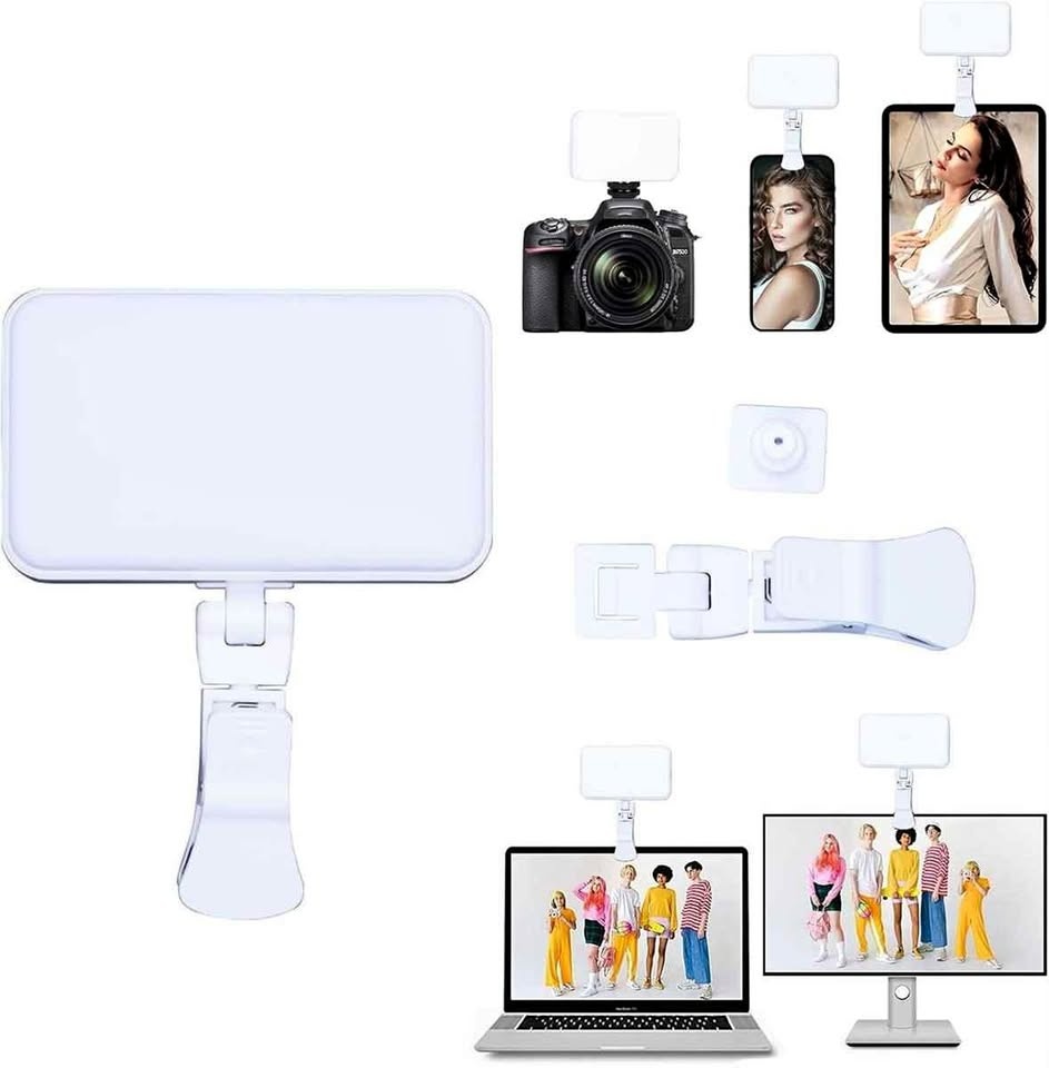 LED Selfie Light, Clip-On, 3 Modes