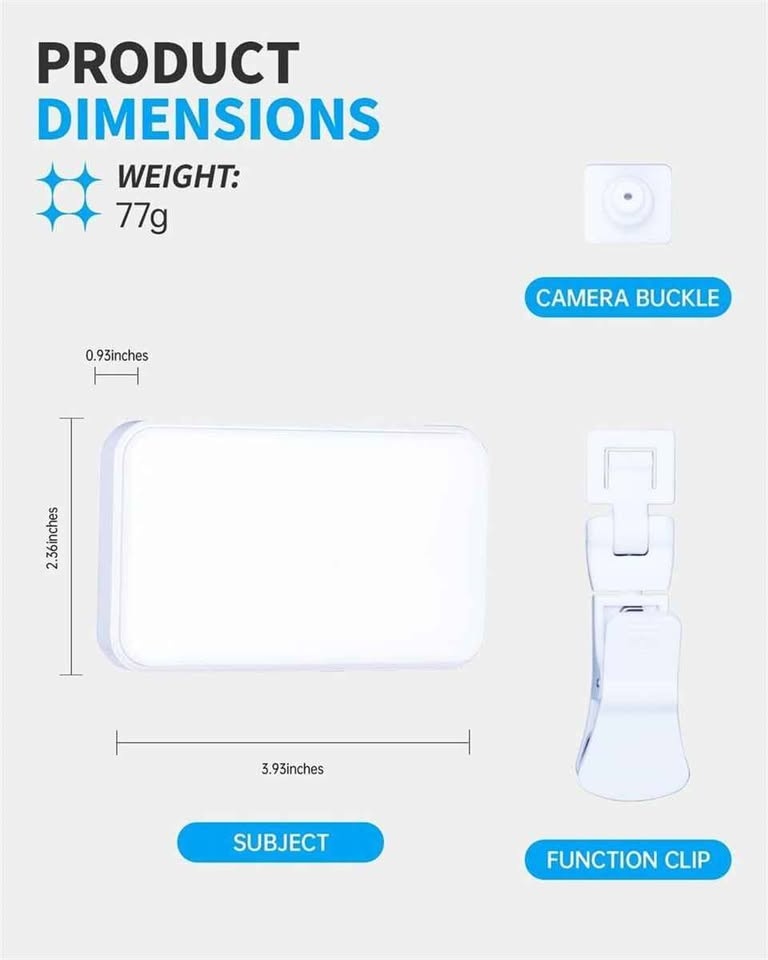 LED Selfie Light, Clip-On, 3 Modes - photo 4