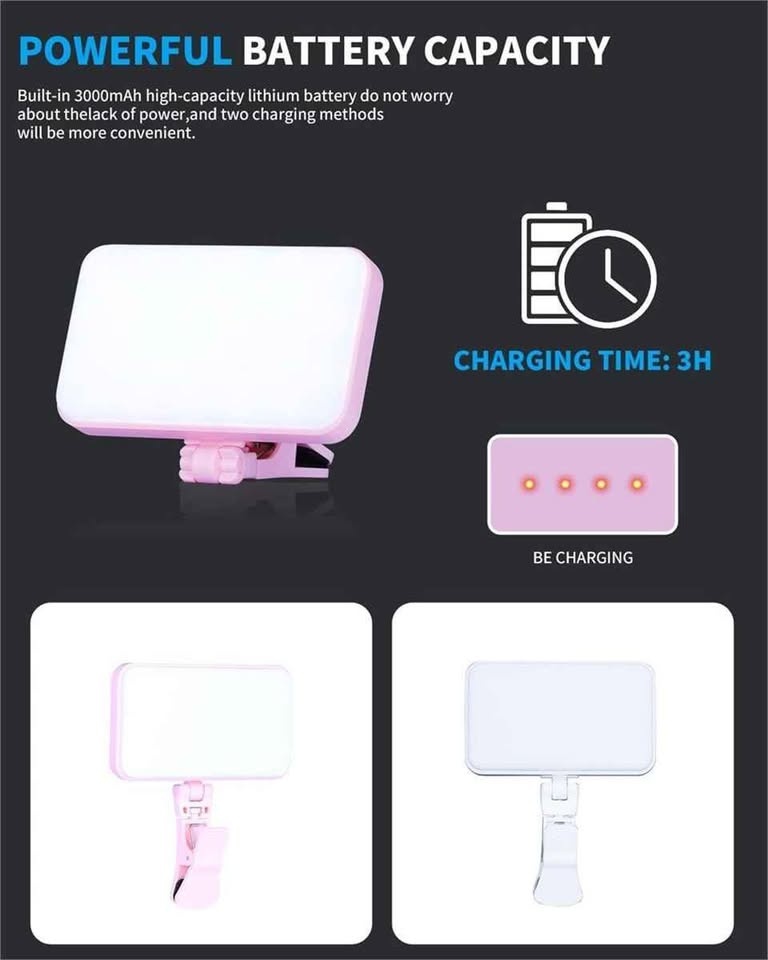LED Selfie Light, Clip-On, 3 Modes - photo 5