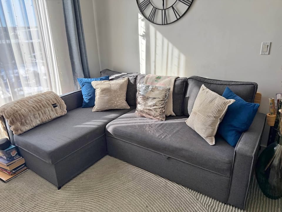 Couch with trundle sleeper and storage chaise!