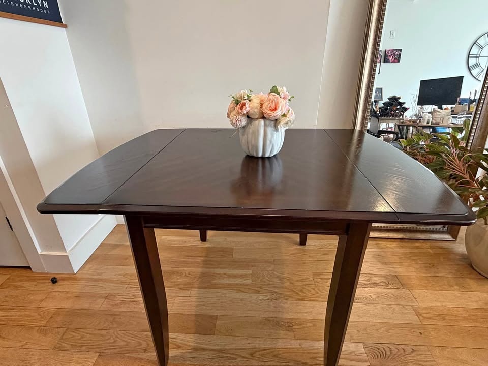 Solid wood drop leaf dining table