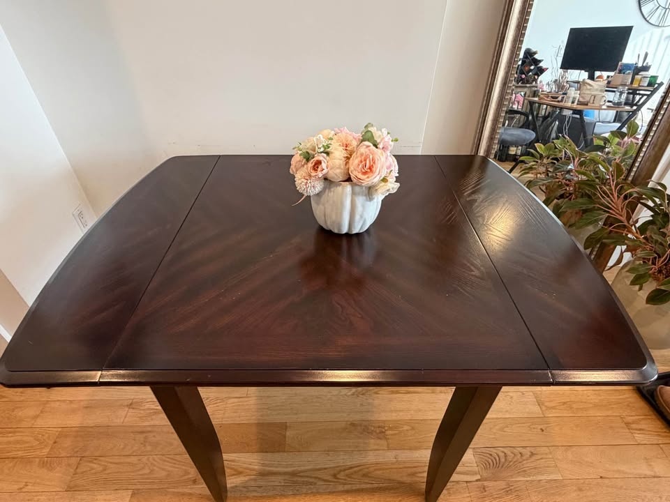 Solid wood drop leaf dining table - photo 2