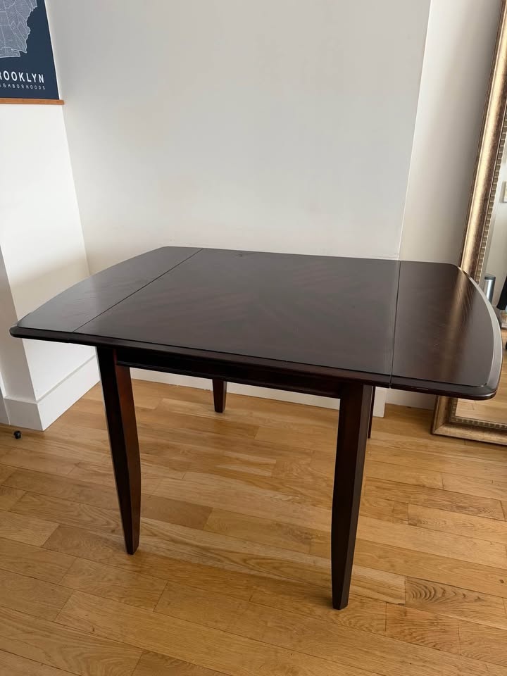 Solid wood drop leaf dining table - photo 3