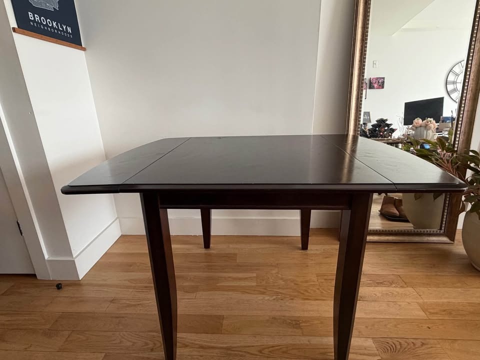 Solid wood drop leaf dining table - photo 4