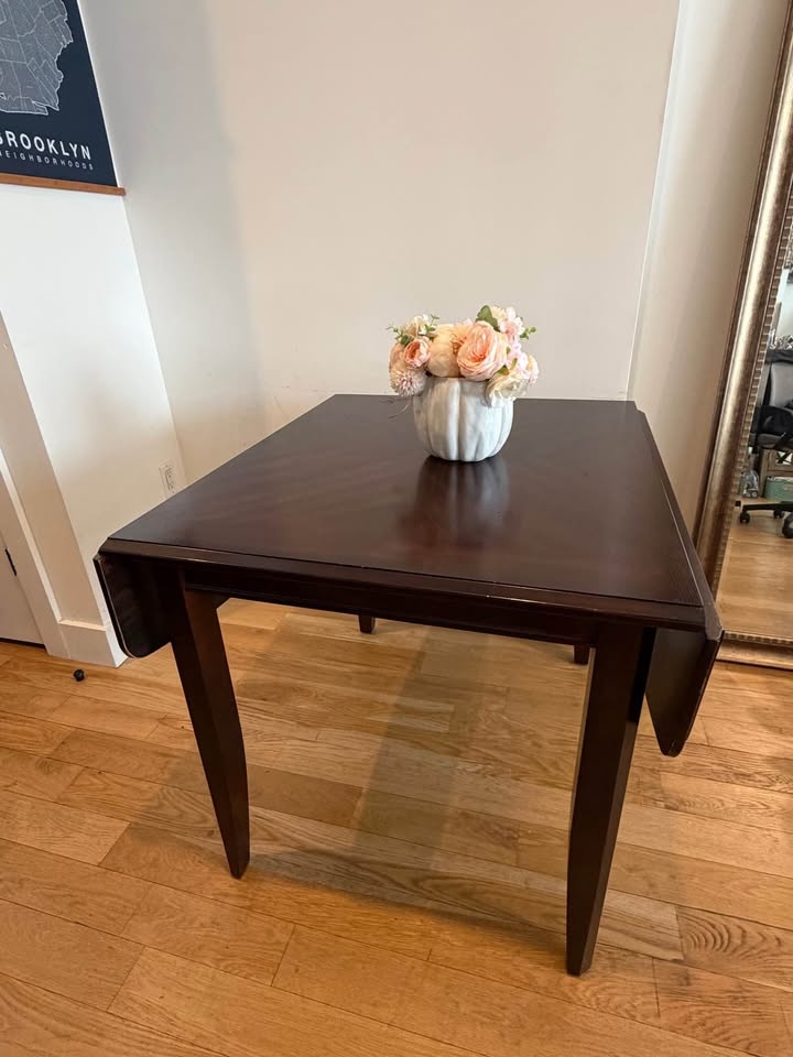 Solid wood drop leaf dining table - photo 5
