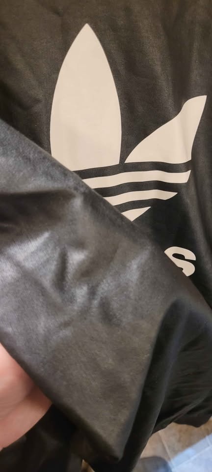 VINTAGE Adidas Faux Leather Sweater - Size L - Rare! - photo 3