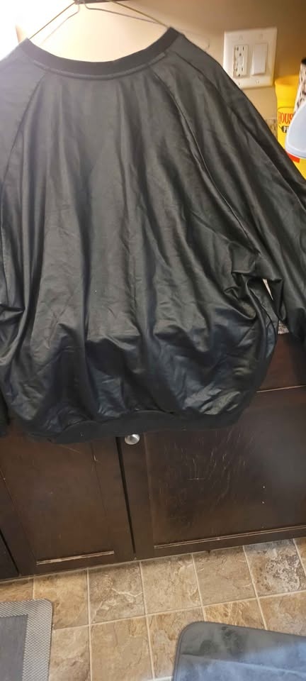 VINTAGE Adidas Faux Leather Sweater - Size L - Rare! - photo 4