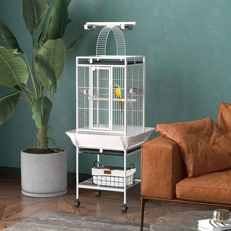 PawHut 64 Inch Bird Cage Parrot Parakeet House for Cockatiel wit - photo 2