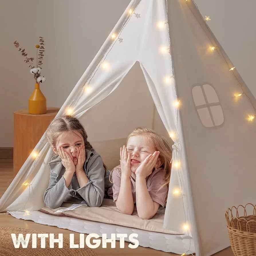 Tiny Land Kids Teepee Tent with Lights & Bag - photo 3