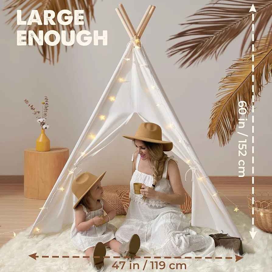 Tiny Land Kids Teepee Tent with Lights & Bag - photo 5