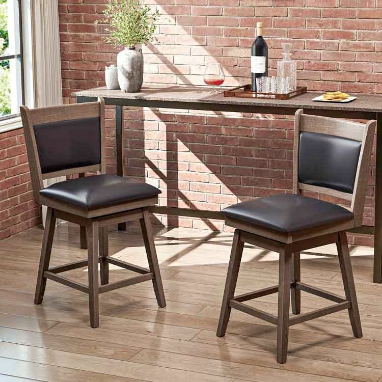 25/29 Inch Padded Bar Stools Set of 2