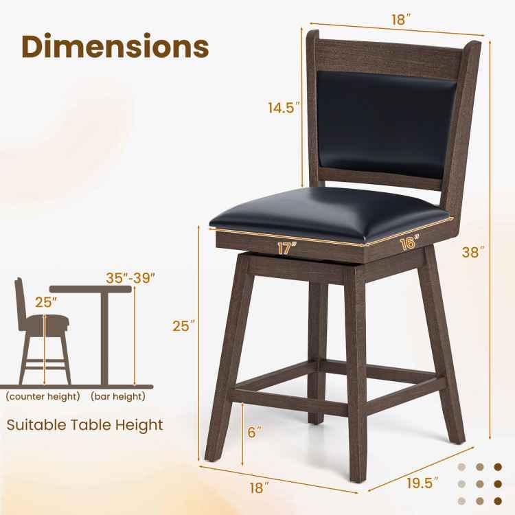 25/29 Inch Padded Bar Stools Set of 2 - photo 4