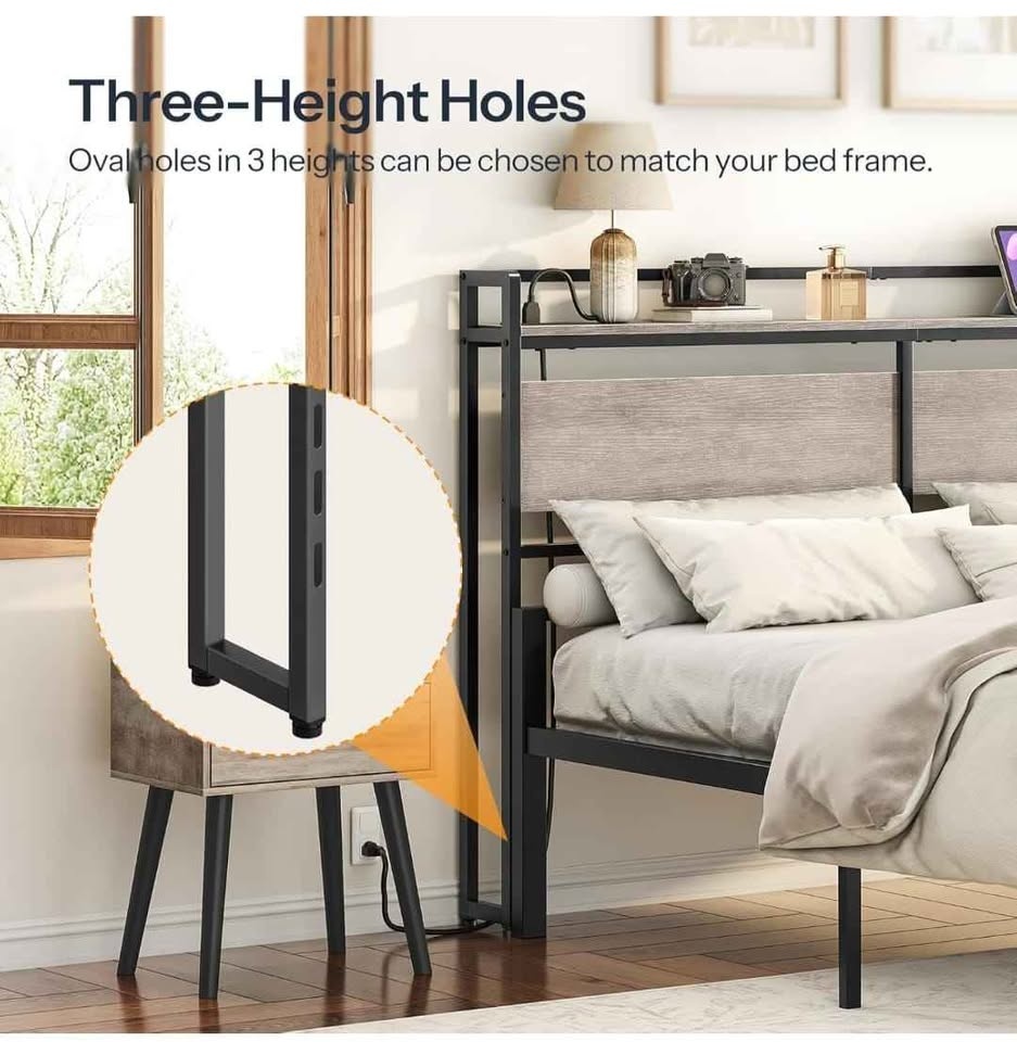 Queen Size Headboard w/ 2 Outlets & 4 USB Ports - photo 4