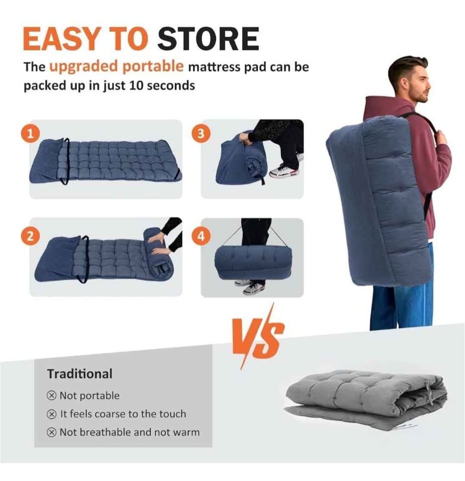 Adult Camping Cot with Cushion - Portable Folding Bed - photo 4