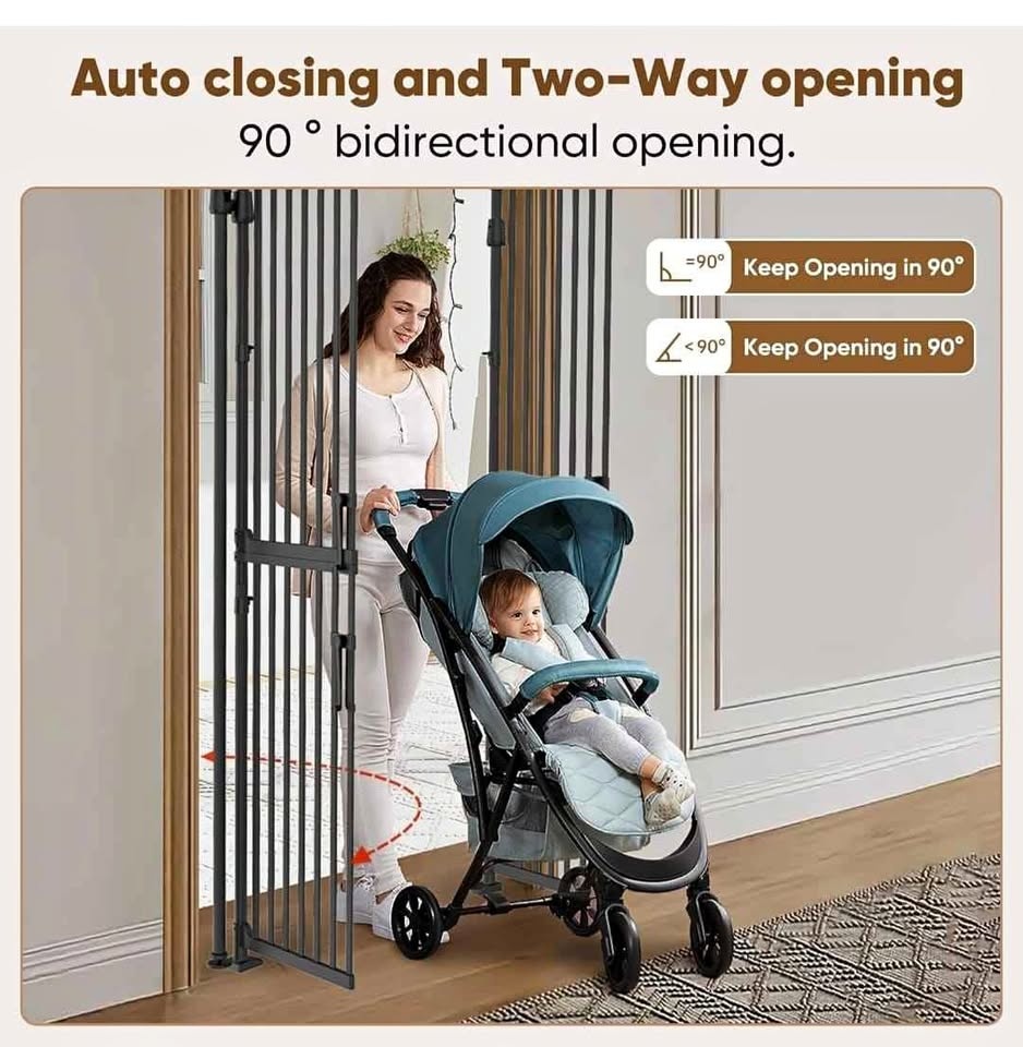 Extra Tall Cat Gate for Doorways - 75"-90.5" Tall, 33"-37.8" Wid