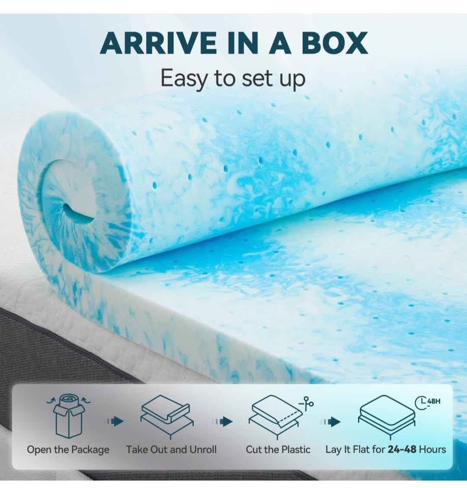 3 Inch Gel Memory Foam Mattress Topper - King Size - photo 5