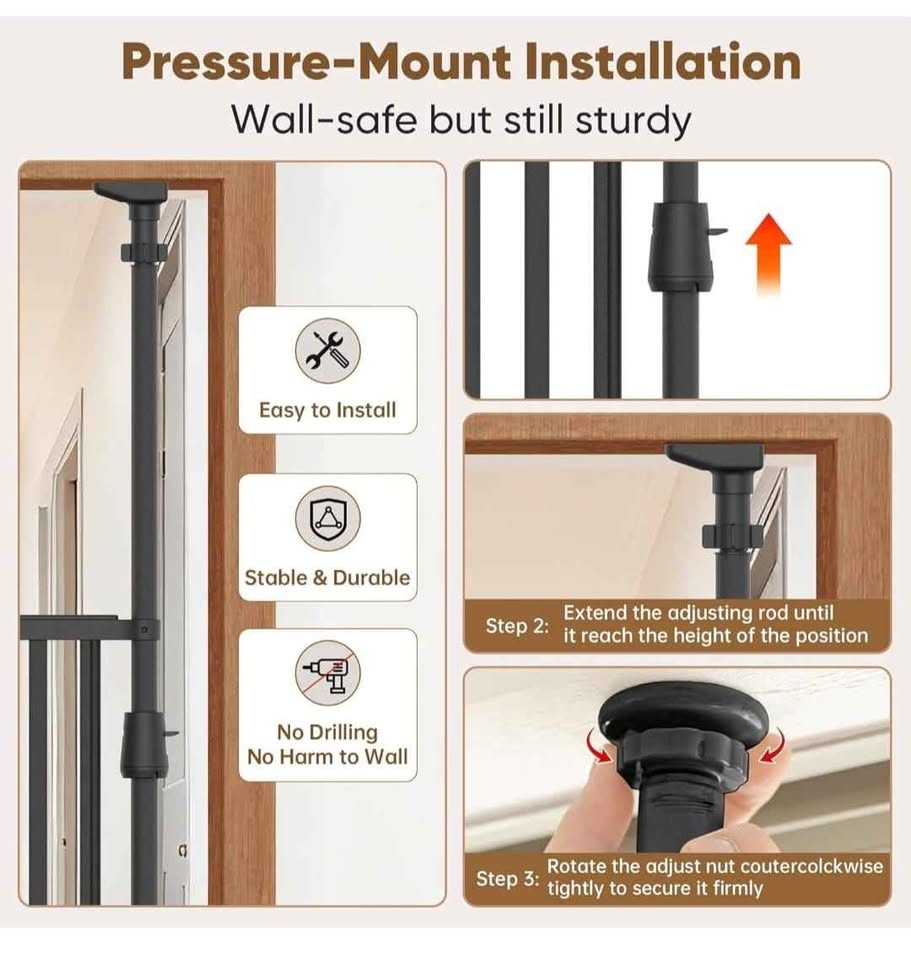 Extra Tall Cat Gate - No Drill, Auto-Close (75"-90.5") - photo 4
