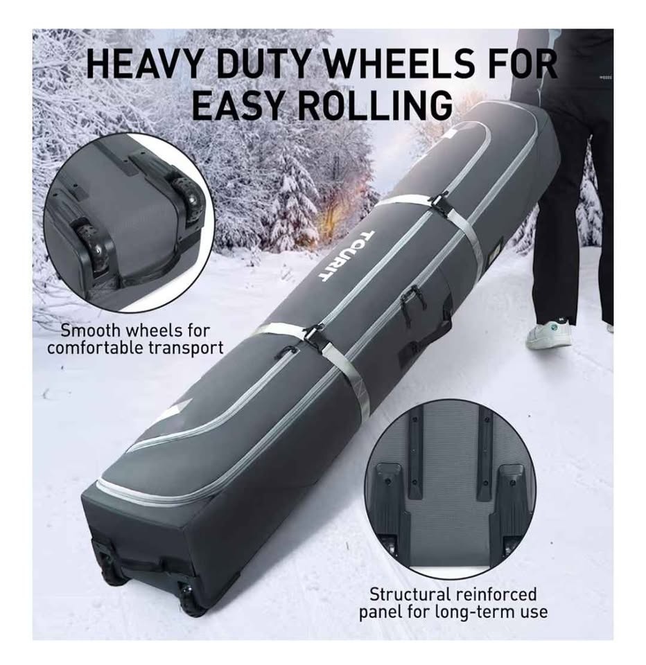 TOURIT Rolling Ski Bag & Boot Bag Combo - Padded, 195cm - photo 4