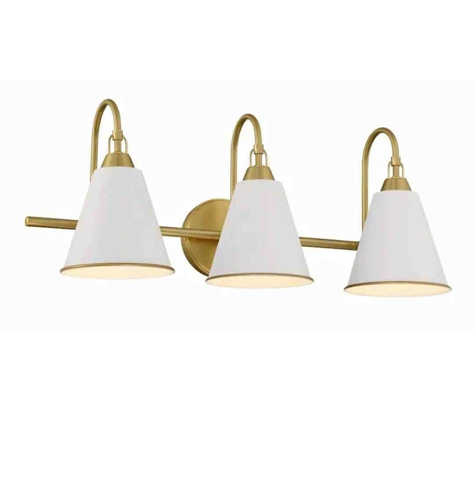 GlucksteinElements Allegra 3-Light Brushed Brass Gold Bathroom V