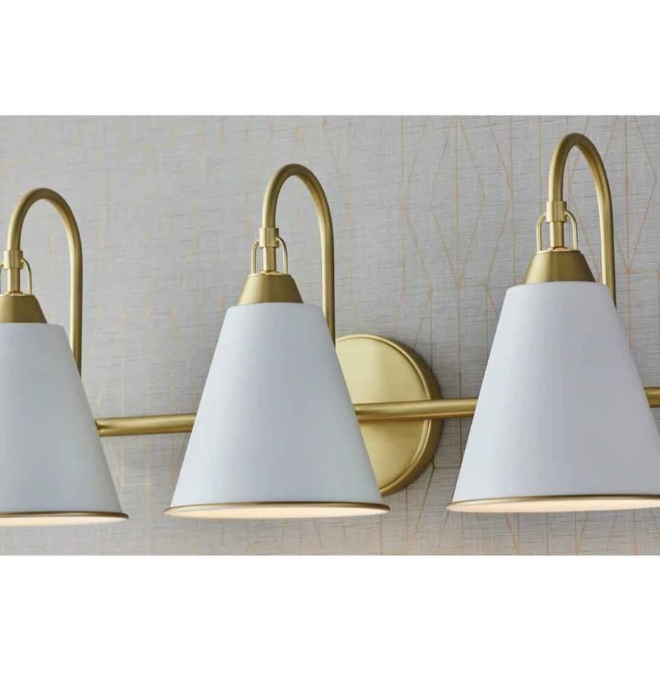 GlucksteinElements Allegra 3-Light Brushed Brass Gold Bathroom V - photo 2