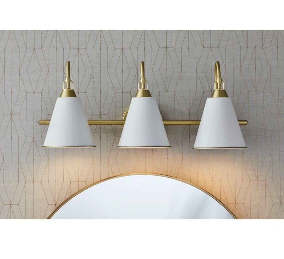 GlucksteinElements Allegra 3-Light Brushed Brass Gold Bathroom V - photo 3