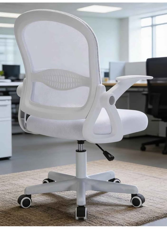 Ergonomic Mesh Office Chair with Flip-up Armrests (Grey/White) - photo 3