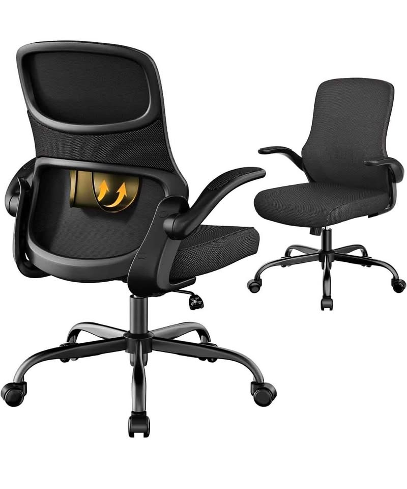 Ergonomic Mesh Office Chair with Adjustable Height & Flip-up Arm