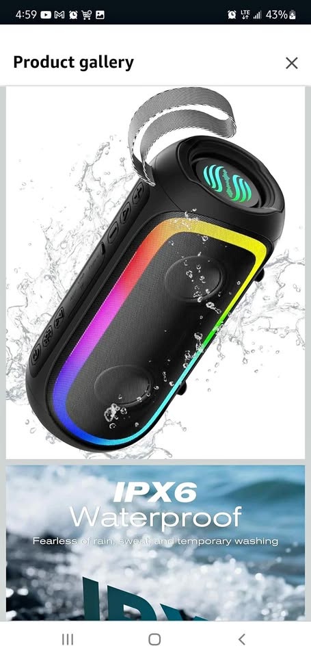 Portable Bluetooth Speaker, IPX6 Waterproof 20W HiFi Stereo Soun