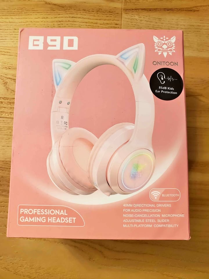 Bluetooth Cat Ear Headphones for Kids & Adults