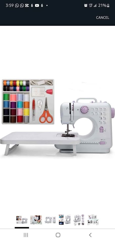 Mini Sewing Machine w/ Extension Stand & Supplies