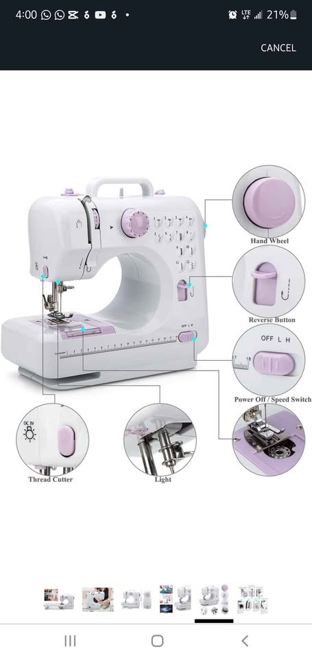Mini Sewing Machine w/ Extension Stand & Supplies - photo 4