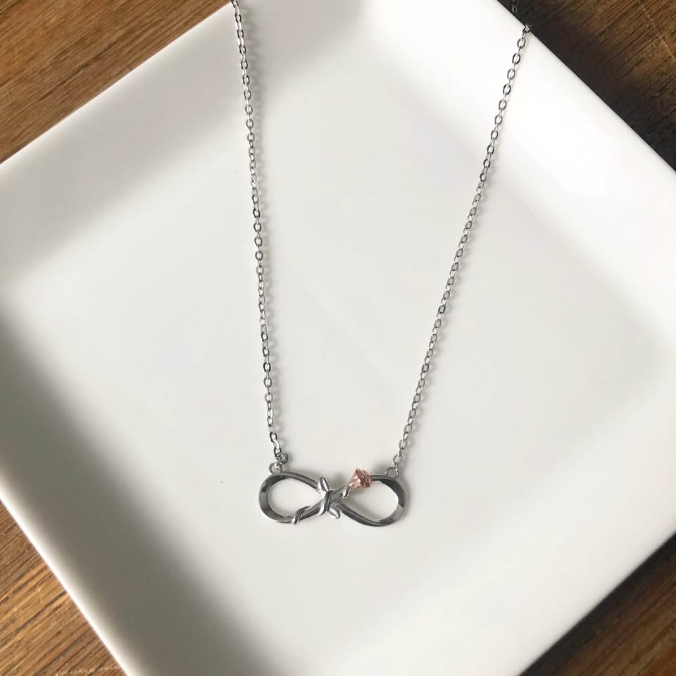 S925 Sterling Silver / Rose Gold Dainty Infinity Rose Flower Pen - photo 3