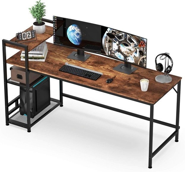 Computer Desk with Bookshelf