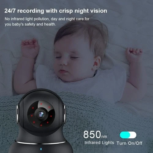Crzwok Pet Camera 360° View Indoor Security Camera 1080P WiFi - photo 5