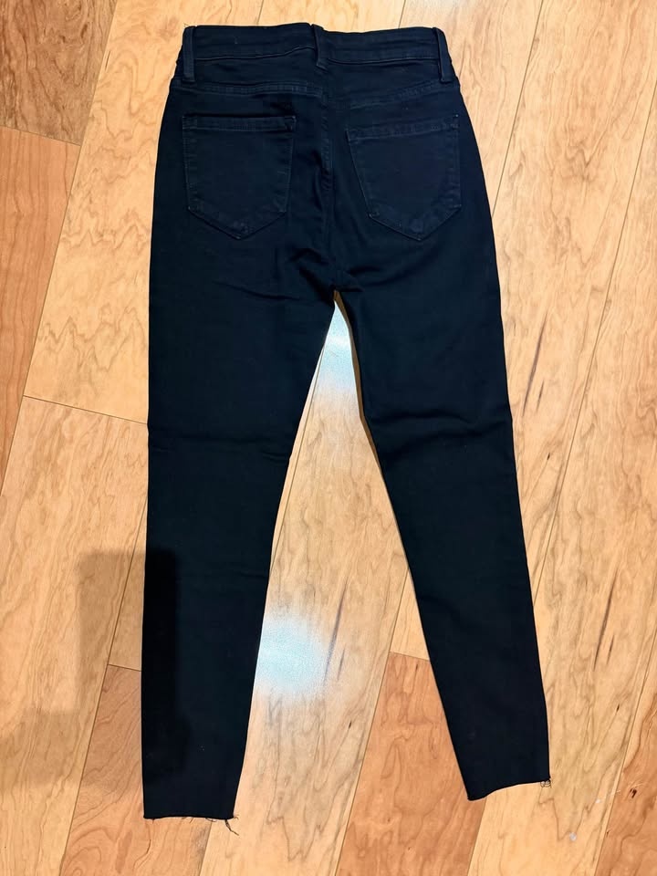 Frame Le Skinny de Jeanne Film Noir Black Jeans Size 25 - photo 2