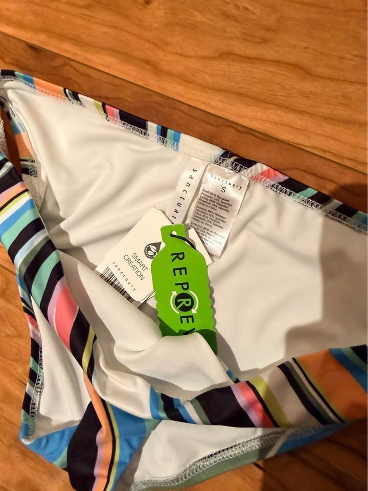 NWT Sanctuary MULTI Wavy Printed Swim Top & Bottom Set - US Smal - photo 2