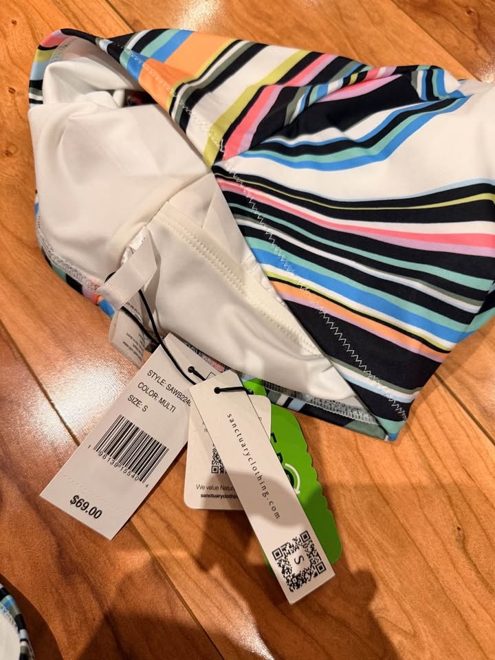 NWT Sanctuary MULTI Wavy Printed Swim Top & Bottom Set - US Smal - photo 5