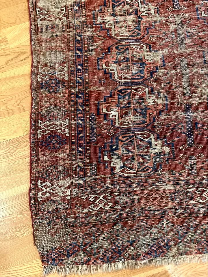 Antique Turkoman Tribal Rug - 41" x 49" - Authentic Character Pi - photo 2