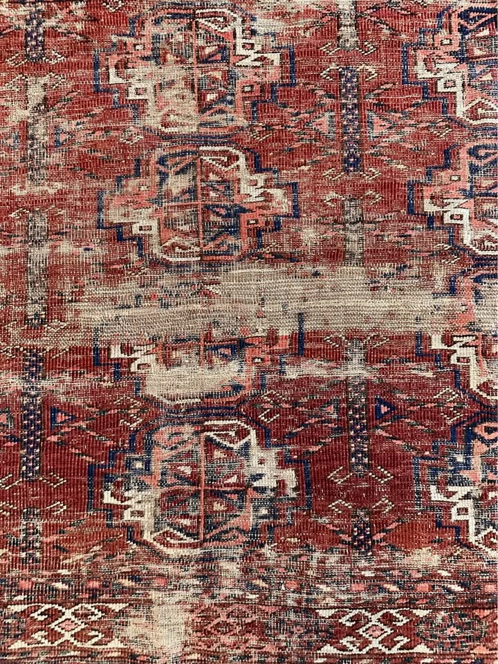 Antique Turkoman Tribal Rug - 41" x 49" - Authentic Character Pi - photo 5