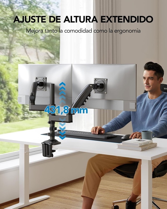 Dual Monitor Desk Mount Stand - Dual Arms - photo 2