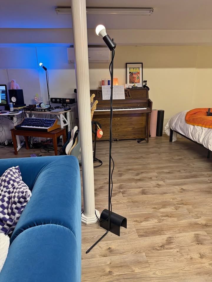 Floor lamp, black, with free smart bulb