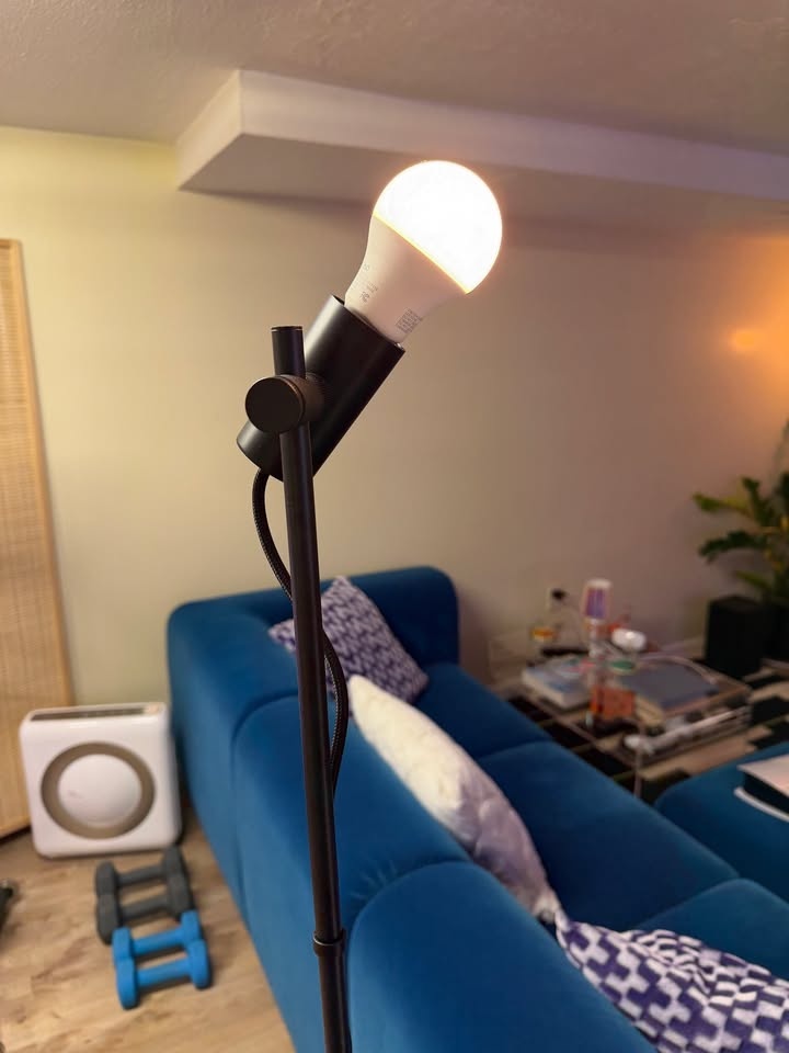 Floor lamp, black, with free smart bulb - photo 3