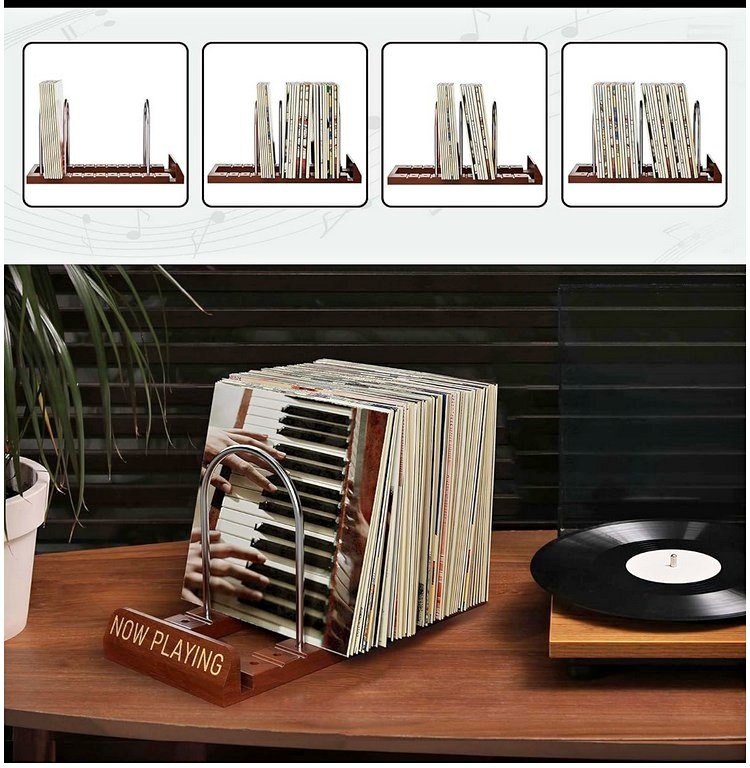 Vinyl Record 'Now Playing' Stand - Holds 50 LPs