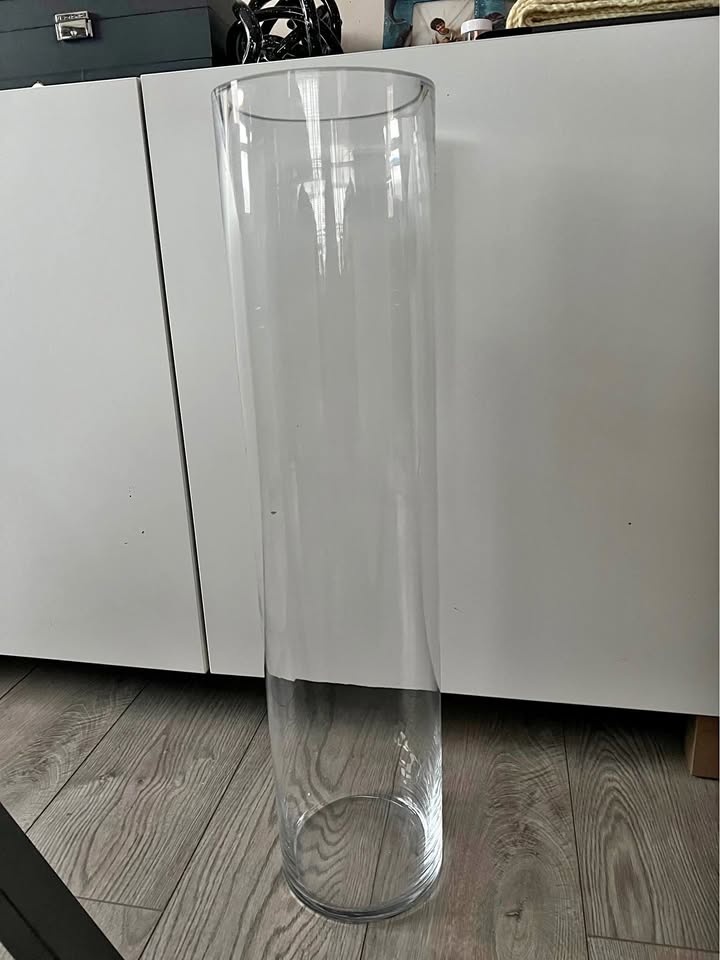 Tall glass decoration vase