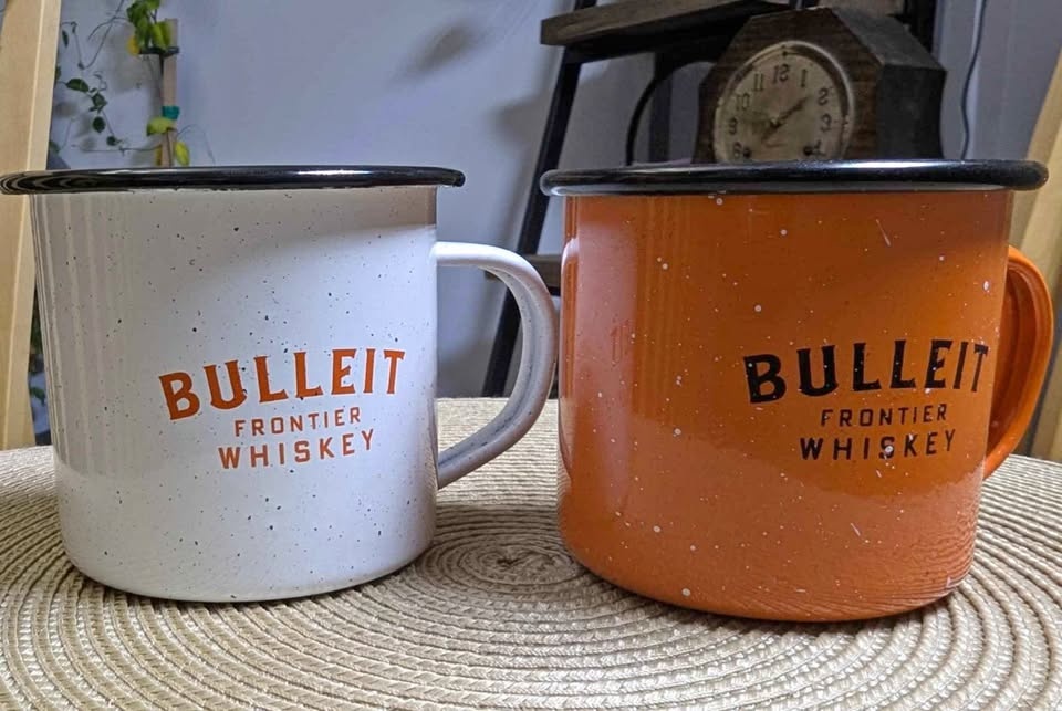 Bulleit Whisky Enameled Metal Cups Set of 4 - Brand New