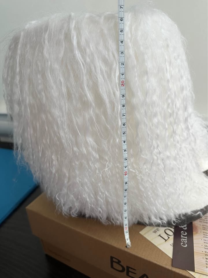 Bearpaw Fluffy Fur Boots White (Real Lamb Fur) - Size 5 - photo 3