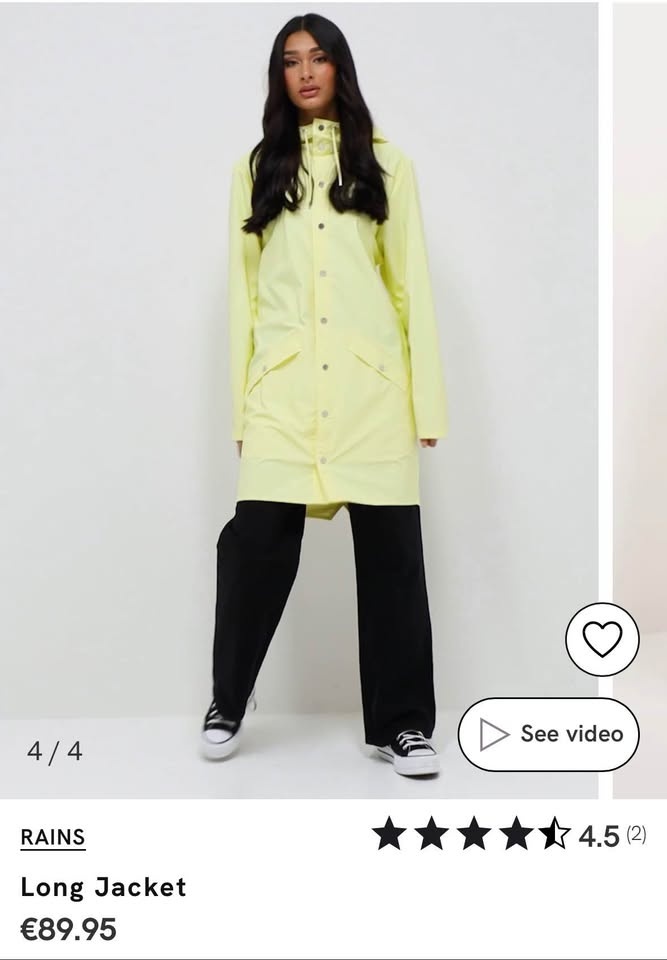 Rains Long Jacket Raincoat (Unisex S/M) - photo 2