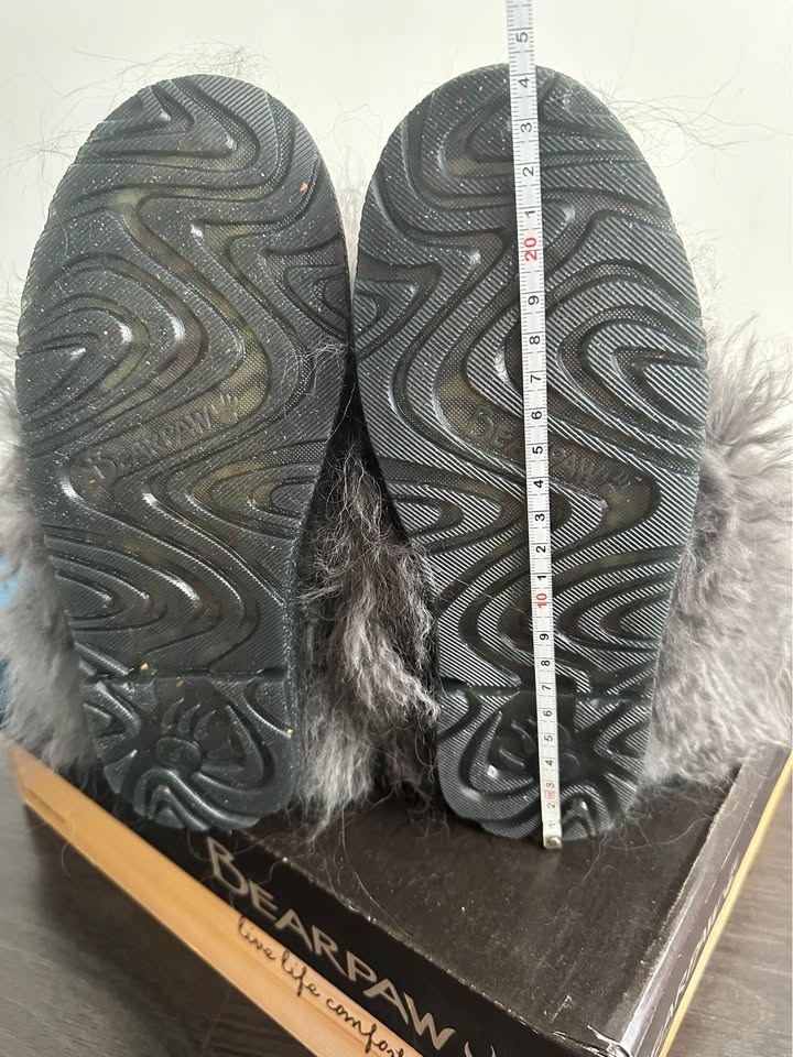 Bearpaw Fluffy Fur Boots in Charcoal (Real Lamb Fur) - Size 5 - photo 5